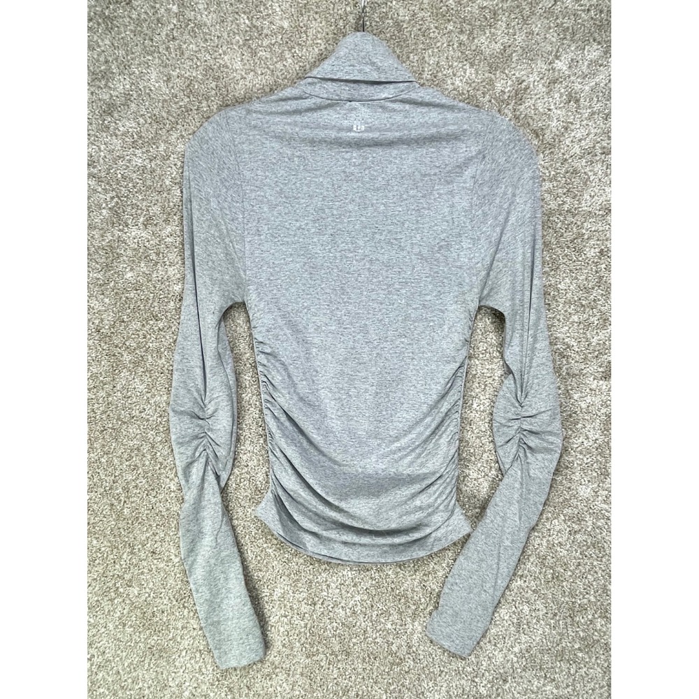 FP Movement Ruched Thumbhole Turtleneck Top Women XS/S Grey Layering Stretch Y2K - Picture 4 of 8